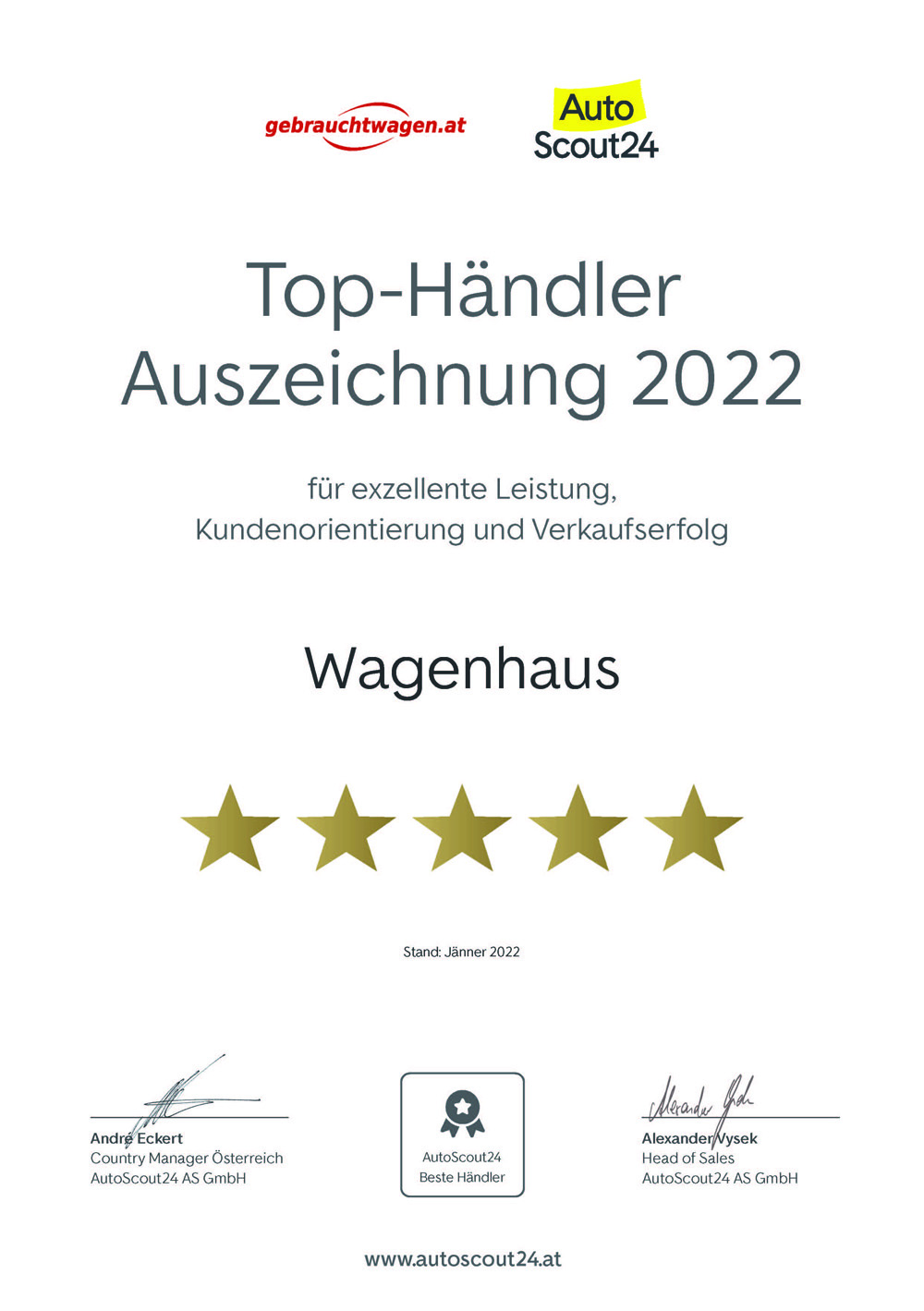 Auszeichnung Autoscout 2022