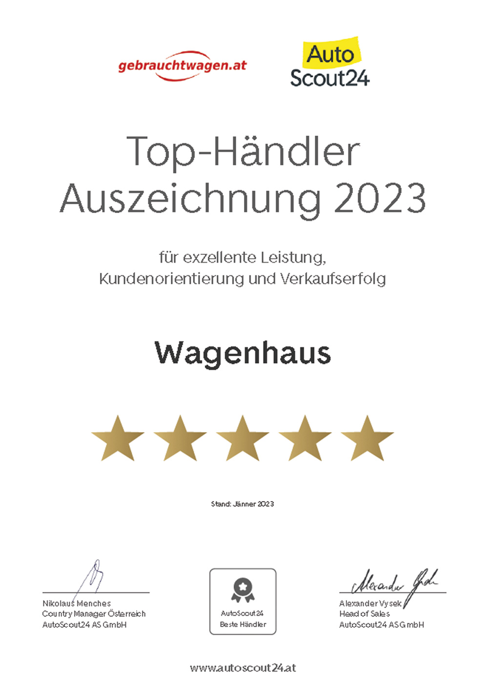 Auszeichnung Autoscout 2023